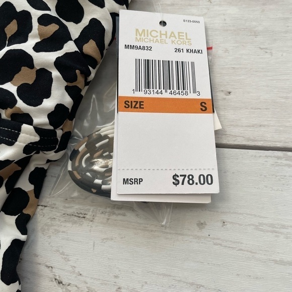 Michael Kors Animal print leopard Tankini swim top S bathing suit grandma core - Picture 8 of 12